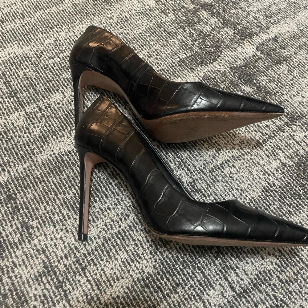 SCHUTZ Black Croc-Patterned Heels - Picture 3 of 4